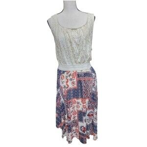 Liberty Love NEW Dress Size 3XL Lace Bodice Asymmetrical Hem Lined Flowy Boho